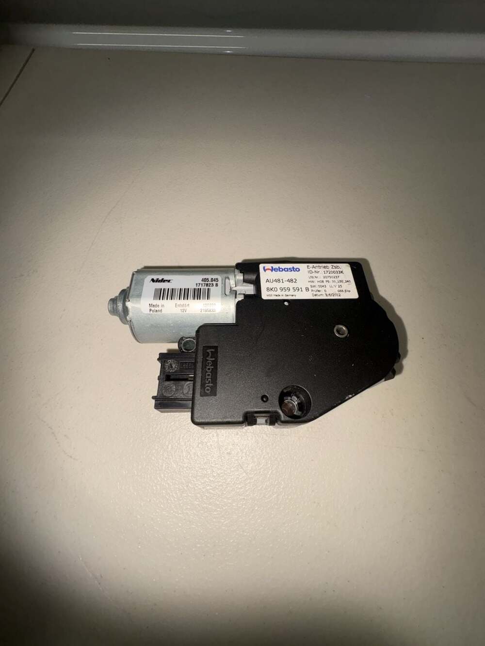 Webasto Audi Sunroof Motor 8K0 959 591 B OEM